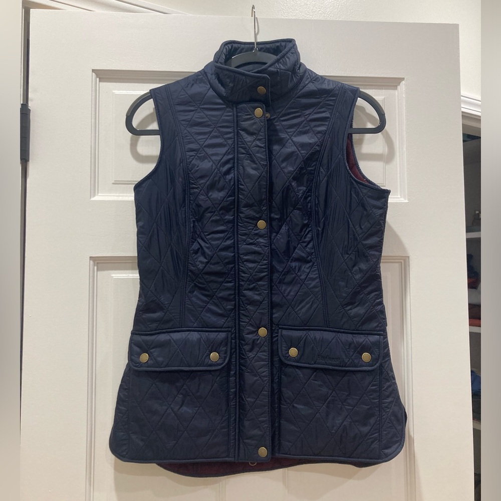Barbour navy blue vest